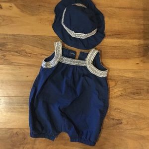 Baby Gap romper with matching hat
